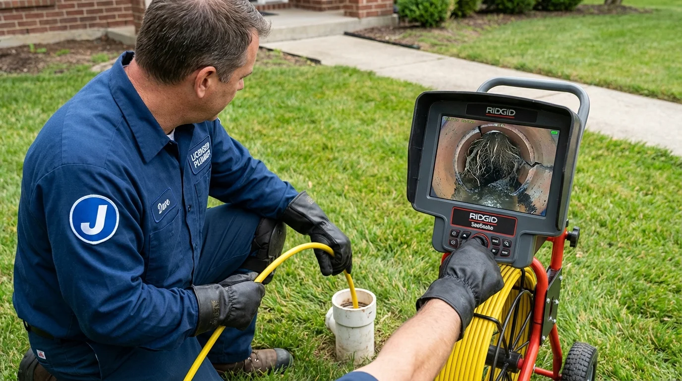 Sewer camera inspection being performed by Johns Plumbing LLC in Paonia